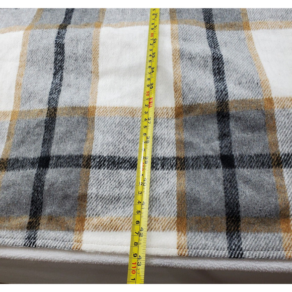 Miss Sparkling Shacket Coat Jacket Womens Large Flannel Long Plaid Tan Grey New - Picture 10 of 15